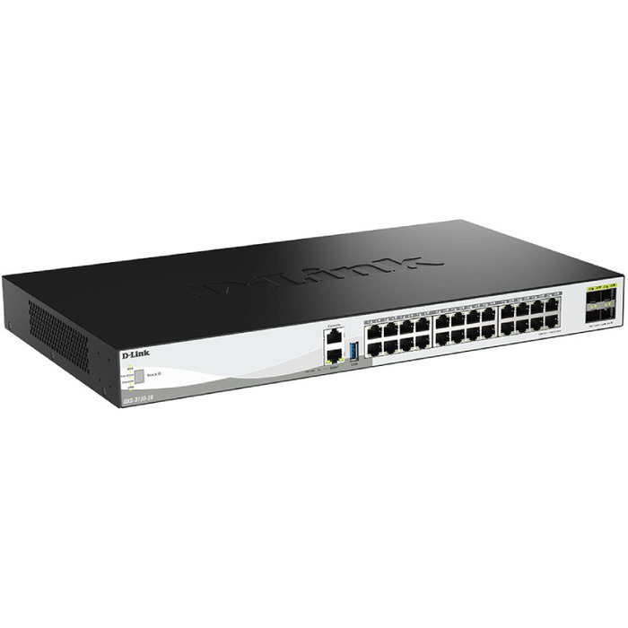 D-Link DXS-3130-28/E Switch gestionable de Capa 3 con 24 puertos 10Gbps y 4 puertos SFP28